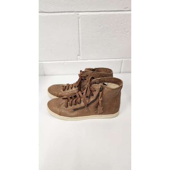 Ugg Blaney Women's Dark Chestnut Leather/Wool Mid Top Shoes, Size 9.5. 1009885 - Picture 1 of 9